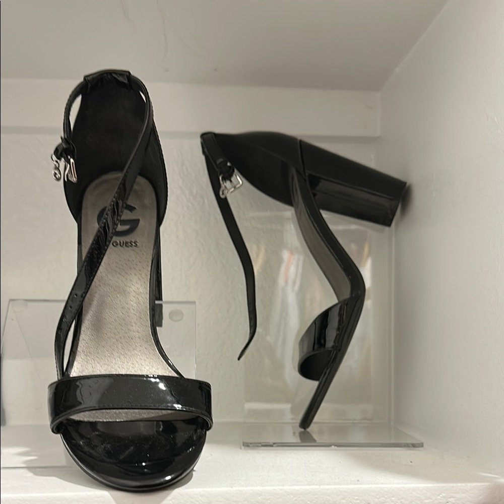 Guess Black Chunky Heel Sandals